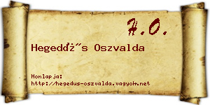 Hegedűs Oszvalda névjegykártya